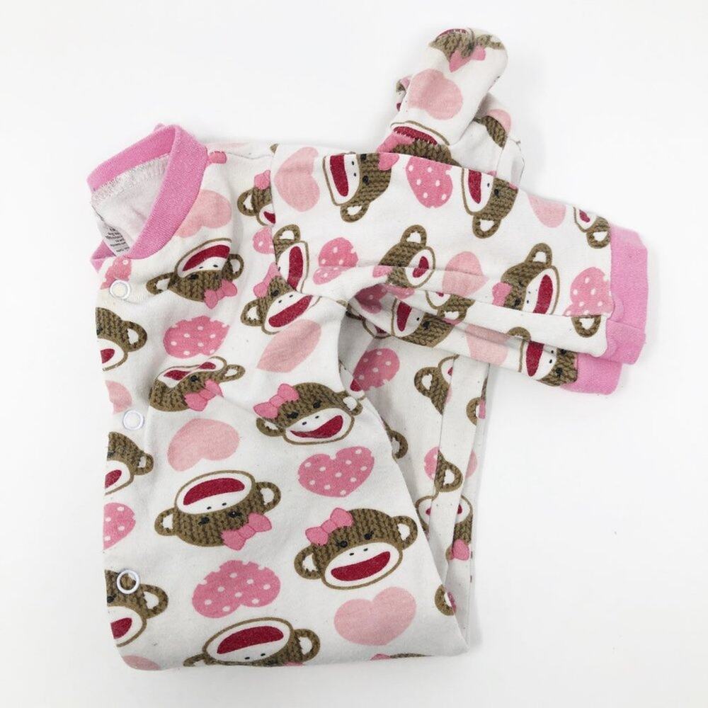 Carter's Monkey Print Baby Girl Footie 6M